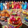 There is a confusion in saddula bathukamma festival