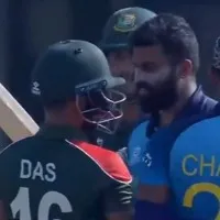 Liton Das and Lahiru Kumara quarrels each other
