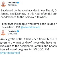 Modi condoles loss of lives in J&K road accident