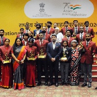 Trophies handed to last year's National Sports Awards winners