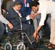 CM Jagan adjusts Kathi Padmarao wheel chair pedals