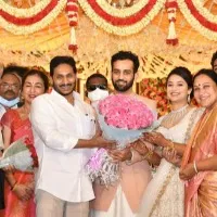 CM Jagan attends Pathapatnam MLA Reddy Santhi daughter wedding reception