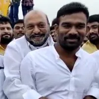 JC Prabhakar Reddy hugs Parital Sriram