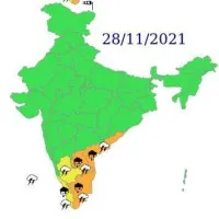 Isolated heavy to very heavy rainfall very likely over south Coastal Andhra Pradesh