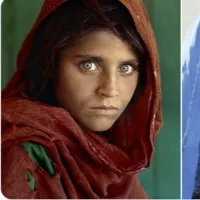 Green eyed woman from Aghanistan goes to Italy