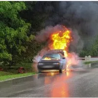 Car caught in fire as five charred to death