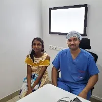 7-year-old girl child suffers from Cervical Tumor