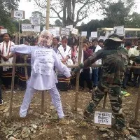Huge protest in Mon district of Nagaland
