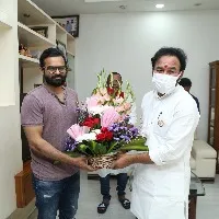 Union minister Kishan Reddy visits hero Sai Tej