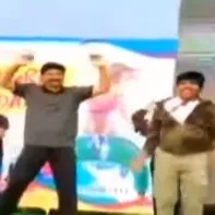 YCP MLA Jogi Ramesh performs Zumba Dance with hero Sampoornesh Babu