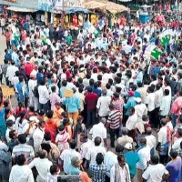 Protest against Payakaraopeta MLA Golla Baburao