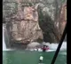 Huge rock fell down on tourist boats in Brazil Furnas Lake