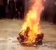 Taliban set to fire music instrument in front of musician