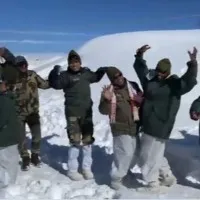 BSF Jawans performs Bihu dance at Keron sector in Kashmir