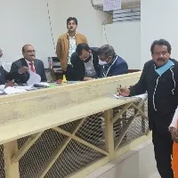 Union minister SP Singh Baghel files nominations in Karhal