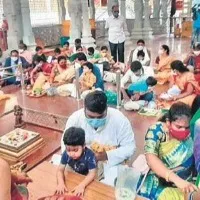 Thousands off devotees in BasaraTemple