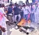TRS cadre burns PM Modi effigies everey where in Telangana