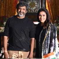Nayanthara poses with 'Godfather' director Mohan Raja