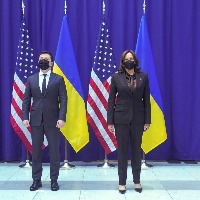 Kamala Harris slams Russia in maiden appearance on a big stage