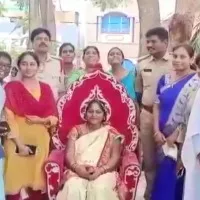 Penugonda police done Seemantham for lady cop Leelarani