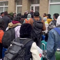 Running out of food & money, Indian students queue up outside Embassy in Kiev