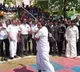 Tamilnadu IT Minister Mano Thangaraj performs ancient fighting skill