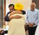 Punjab victory: Kejriwal who is on cloud nine gives a bear hug to Bhagwant Mann