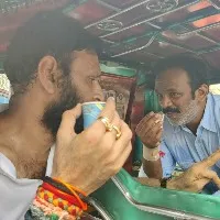 Kodali Nani and Vangaveeti Radha sips tea