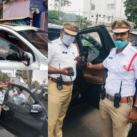 Special drive against vehicles with MLA, MP stickers in Hyderabad