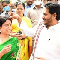 CM Jagan, Bharathi participate in Ugadi celebrations at camp office