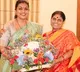 Minister Roja met YS Vijayamma in Lotus Pond