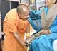 yogi adityanath taken blessings from mother