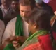 Seethakka tied Raksha to Rahul Gandhi hand in Warangal rally
