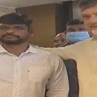 tdp chief chandrababu visits tv5 office in hyderabad