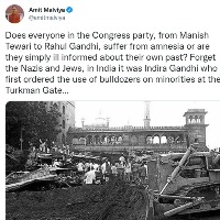 It was Indira Gandhi who first ordered use of bulldozers on minorities at Turkman Gate: BJP