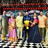 chandrababu attends bonda siddharth and av jaswanthi sangeeth