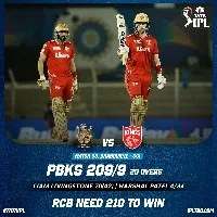 210 is the target to punjab kings