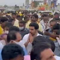 Nara Lokesh grad entry at TDP Mahanadu