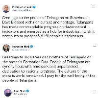 Prez, PM greet people of T'gana on their Statehood Day