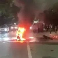 Bike catches on fire in Chennai rider escapes with minor injuries