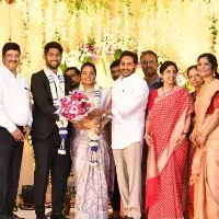 CM Jagan attends a marriage reception along with his wifr YS Bharathi