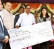 kcr handed over cheques to nikhat zareen and esha singh and kinnera mogulaiah