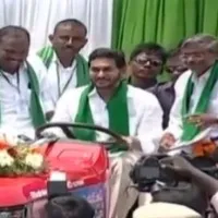 Jagan drives tractor
