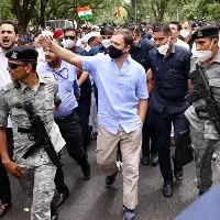 high tension at aic office in delhi in view of rahul gandhi interrogation by ed