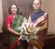 J Geeta Reddy greets senior leader T Subbiram Reddy