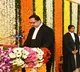 CM KCR present at the swearing in ceremony of CJ Justice Bhuyan at rajbhavan