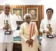 haryana governor  Bandaru Dattatreya honoured Harish Rao and Buggana Rajendranath Reddy