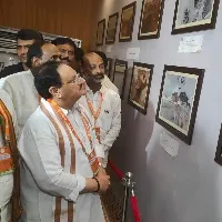 bjp chief jp nadda inaugurates Gollakonda Exhibition at hicc