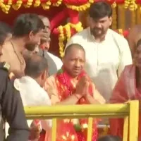 UP CM Yogi visits Bhagyalakshmi Temple in hyderabad Old City