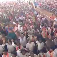 Huge crowd for BJP rally Leaders reaching parade ground